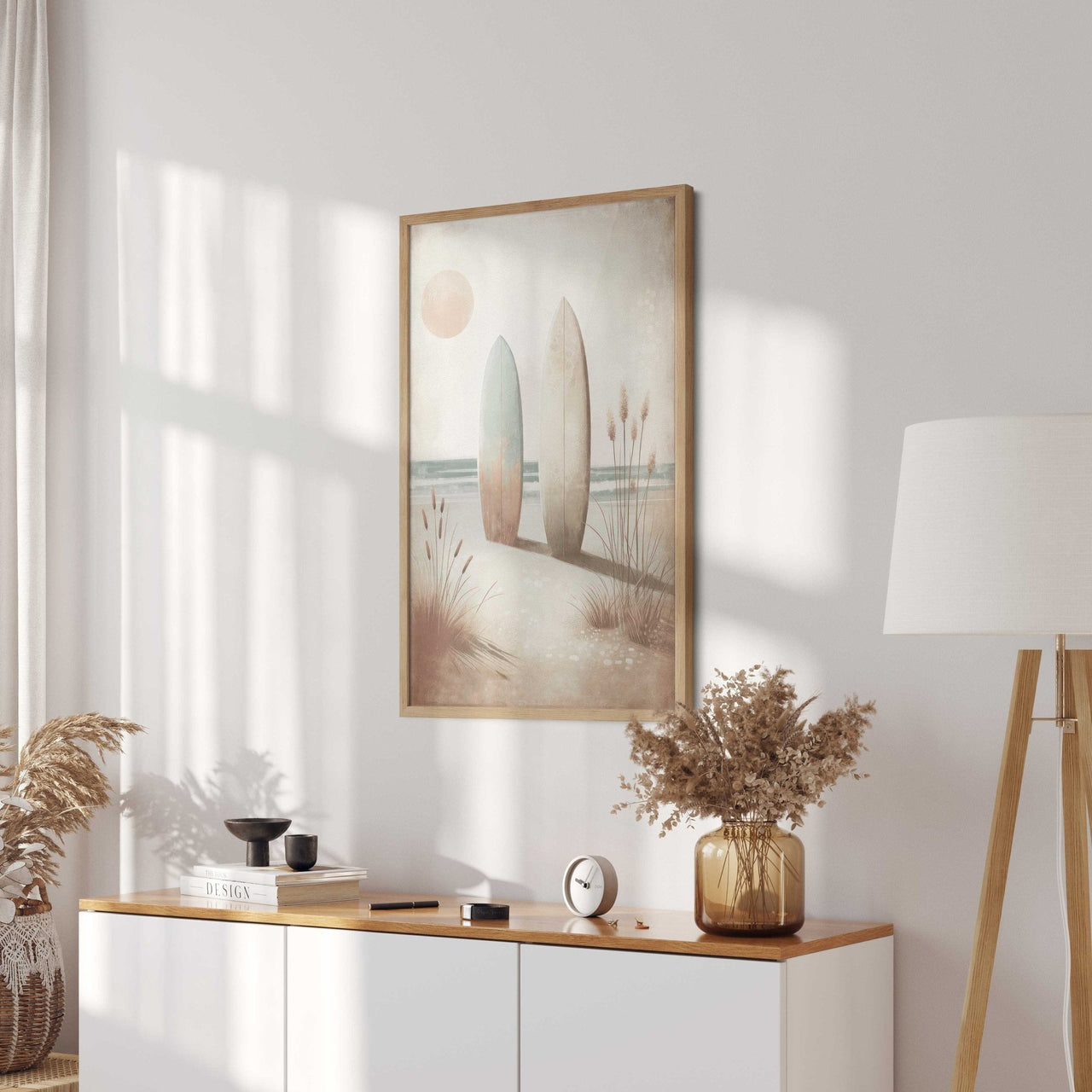 Surfboard Wall Art – Coastal Living Room Print