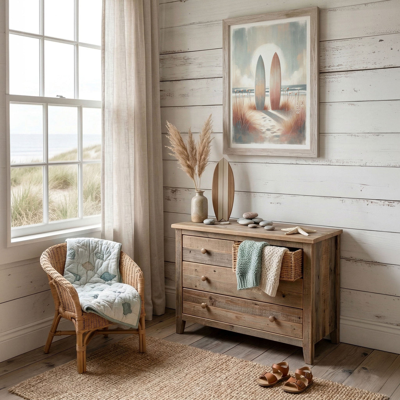 Surfing Wall Art – Coastal Living Room Print Collection