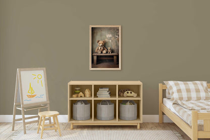 Teddy Bear Nursery Decor, Animal Kids Bedroom Wall Art, Rustic Print - WildfieldPrints