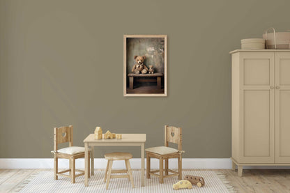Teddy Bear Nursery Decor, Animal Kids Bedroom Wall Art, Rustic Print - WildfieldPrints