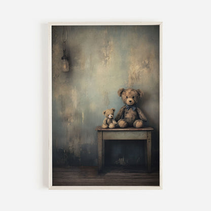 Teddy Bear Nursery Decor, Rustic Kids Room Art, Vintage Wall Decor - WildfieldPrints