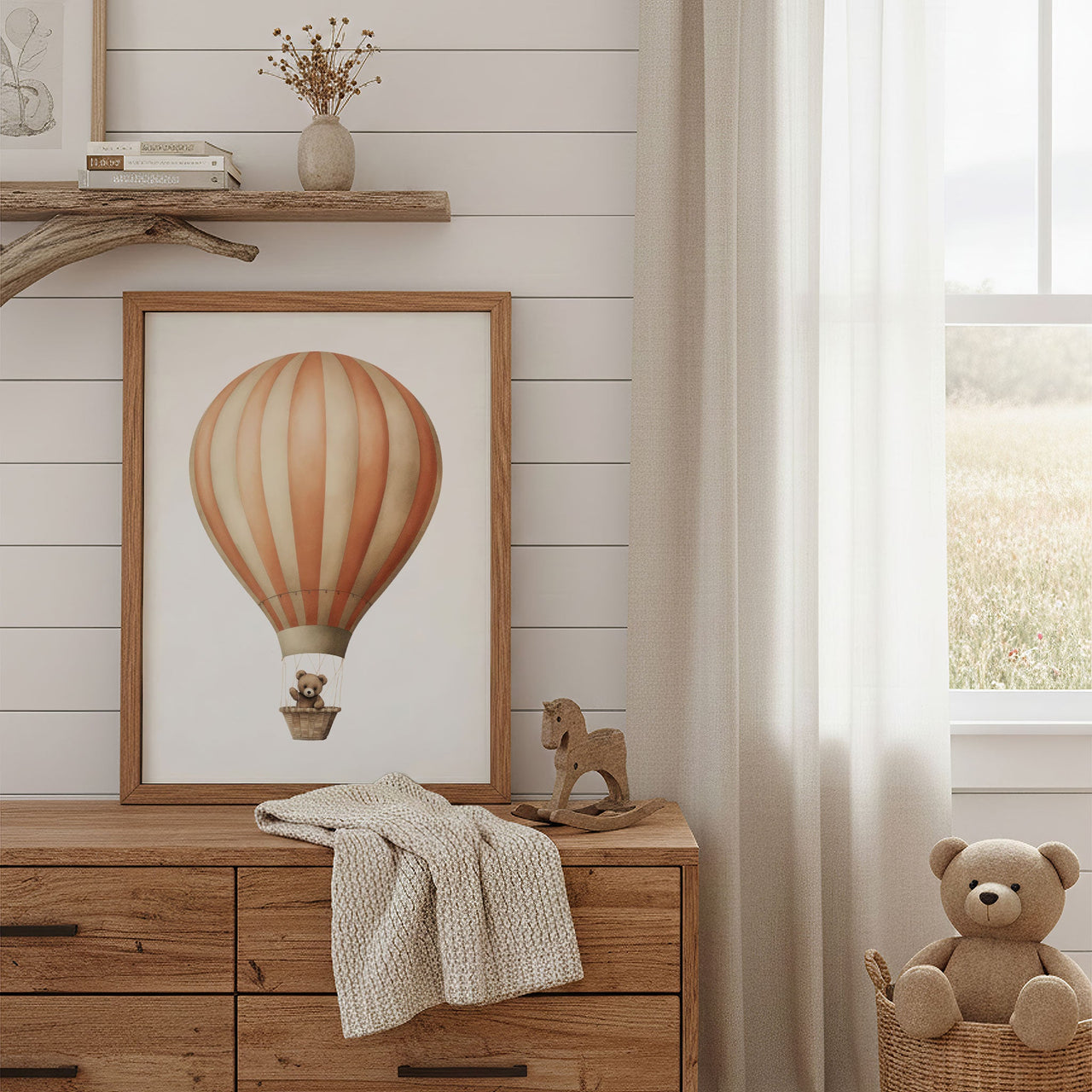 Teddy Bear Nursery Wall Art – Animal Boys Room Print