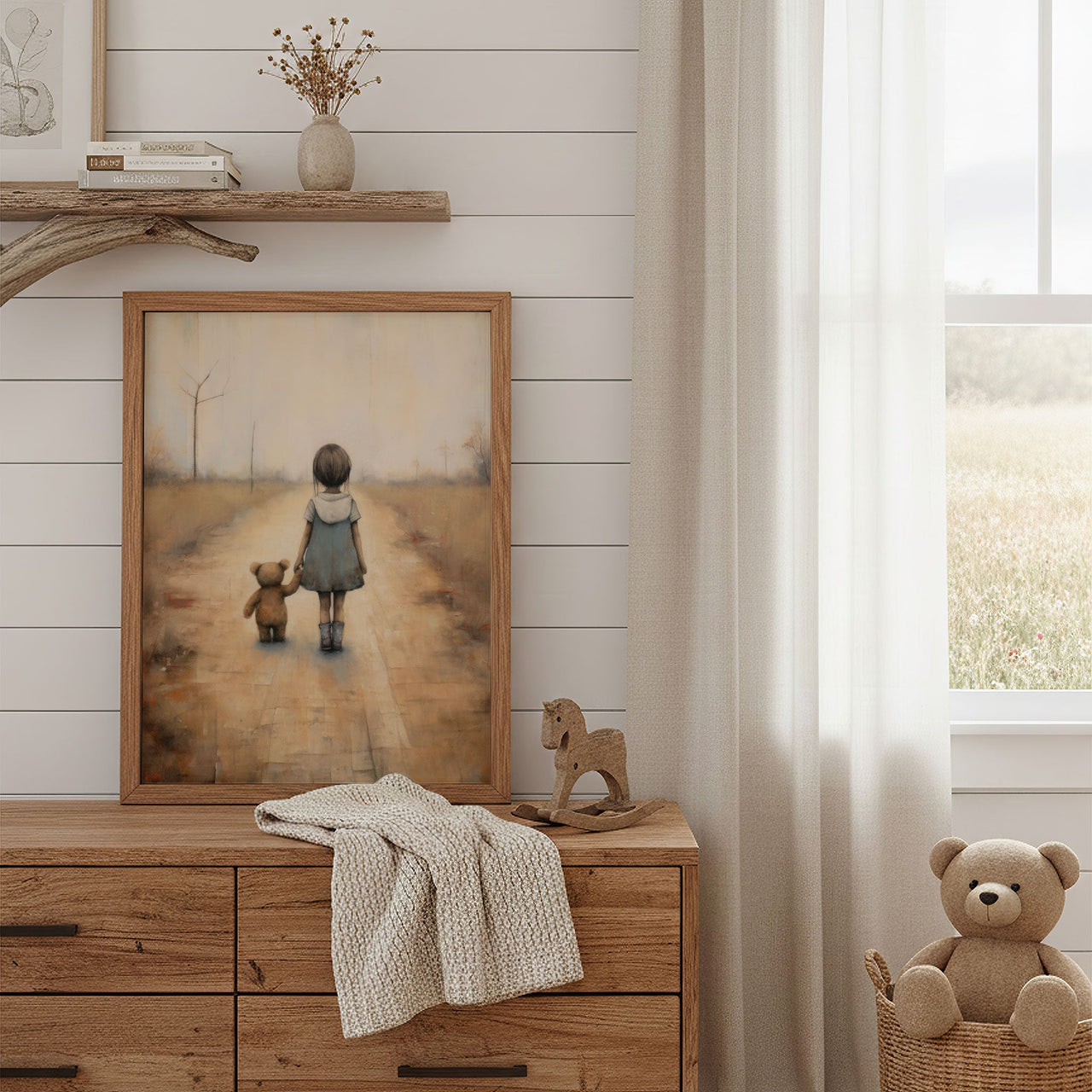 Teddy Bear Wall Art – Animal Girls Room Decor