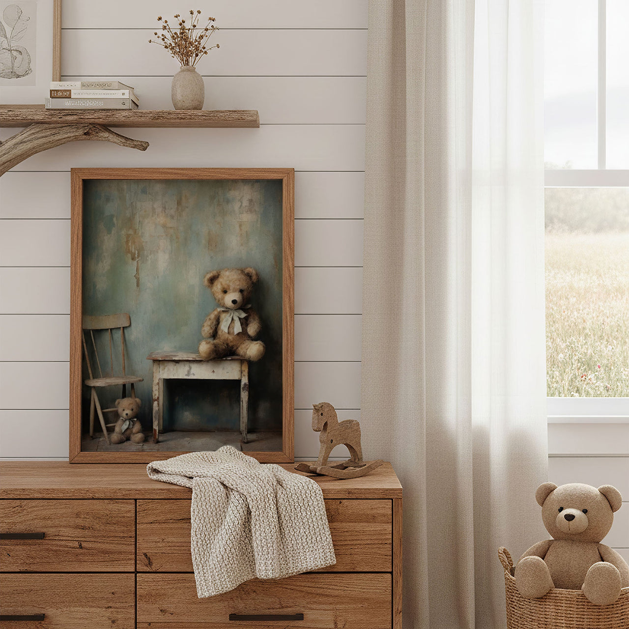 Teddy Bear Wall Art – Animal Nursery Print