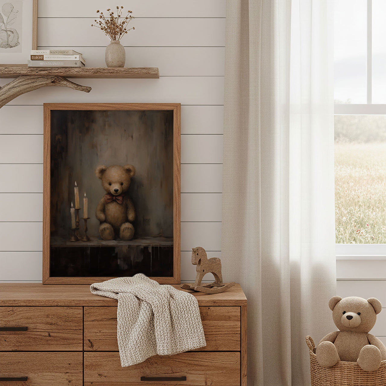 Teddy Bear Wall Art – Animal Nursery Print