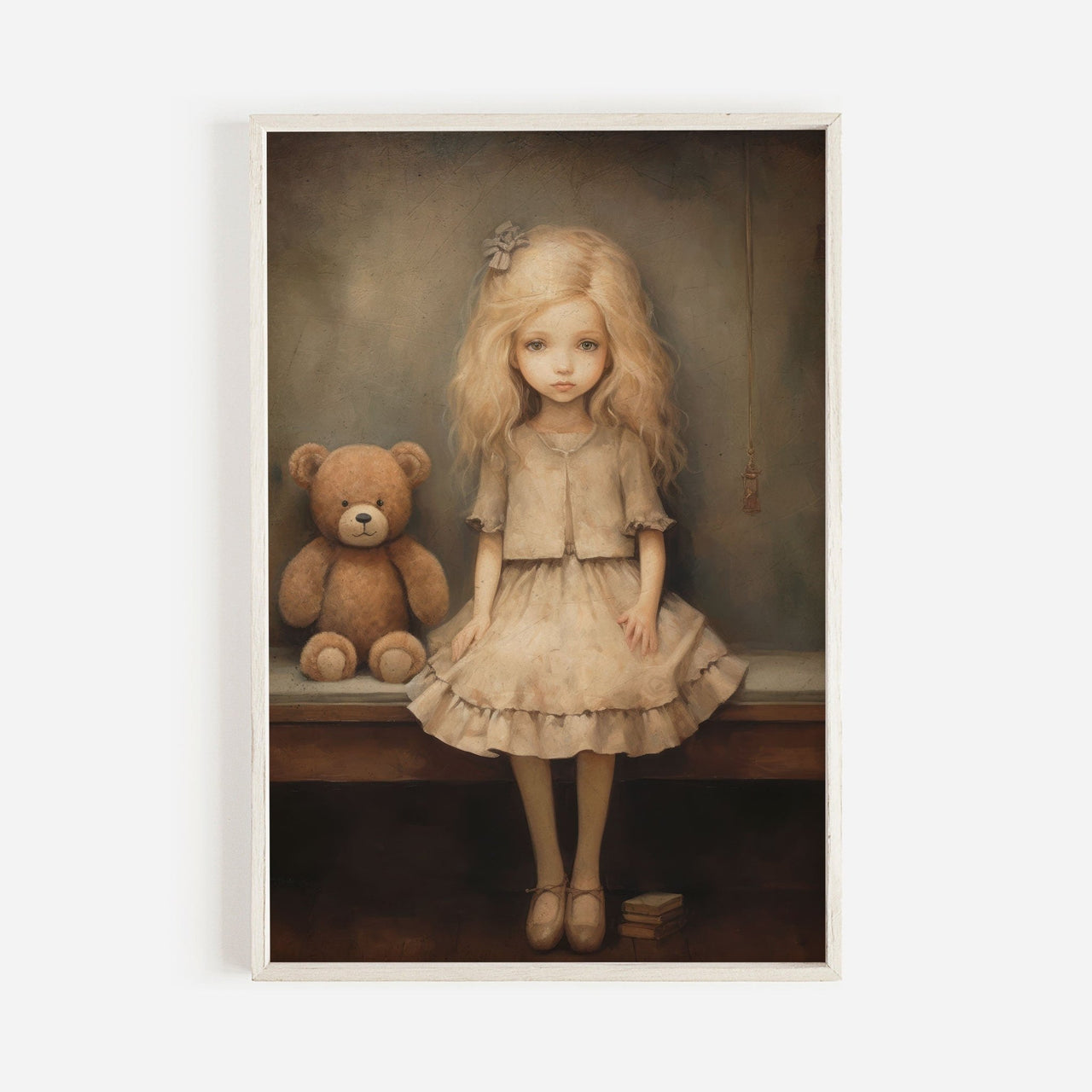 Teddy Bear Wall Art – Animal Nursery Print for Girls