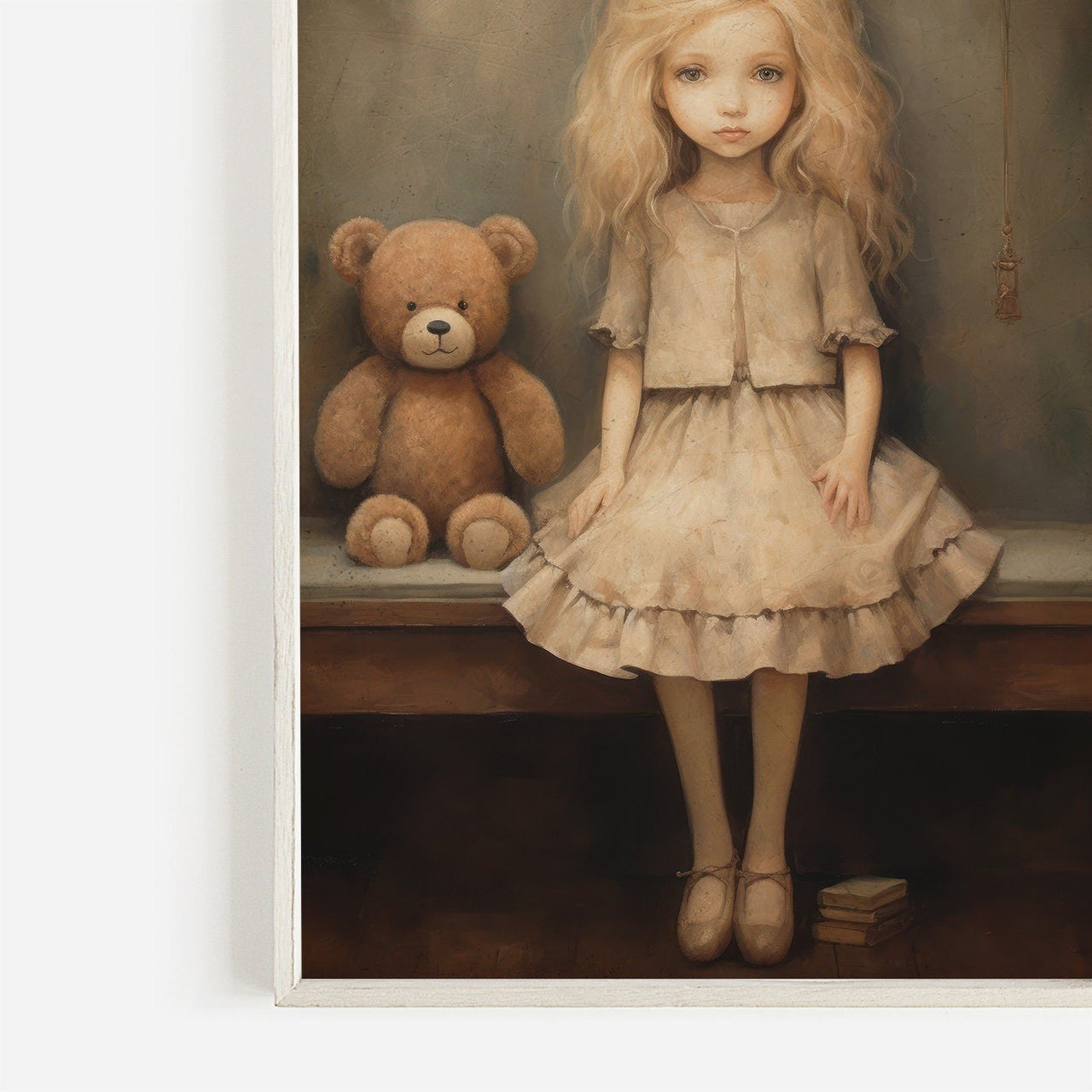 Teddy Bear Wall Art – Animal Nursery Print for Girls