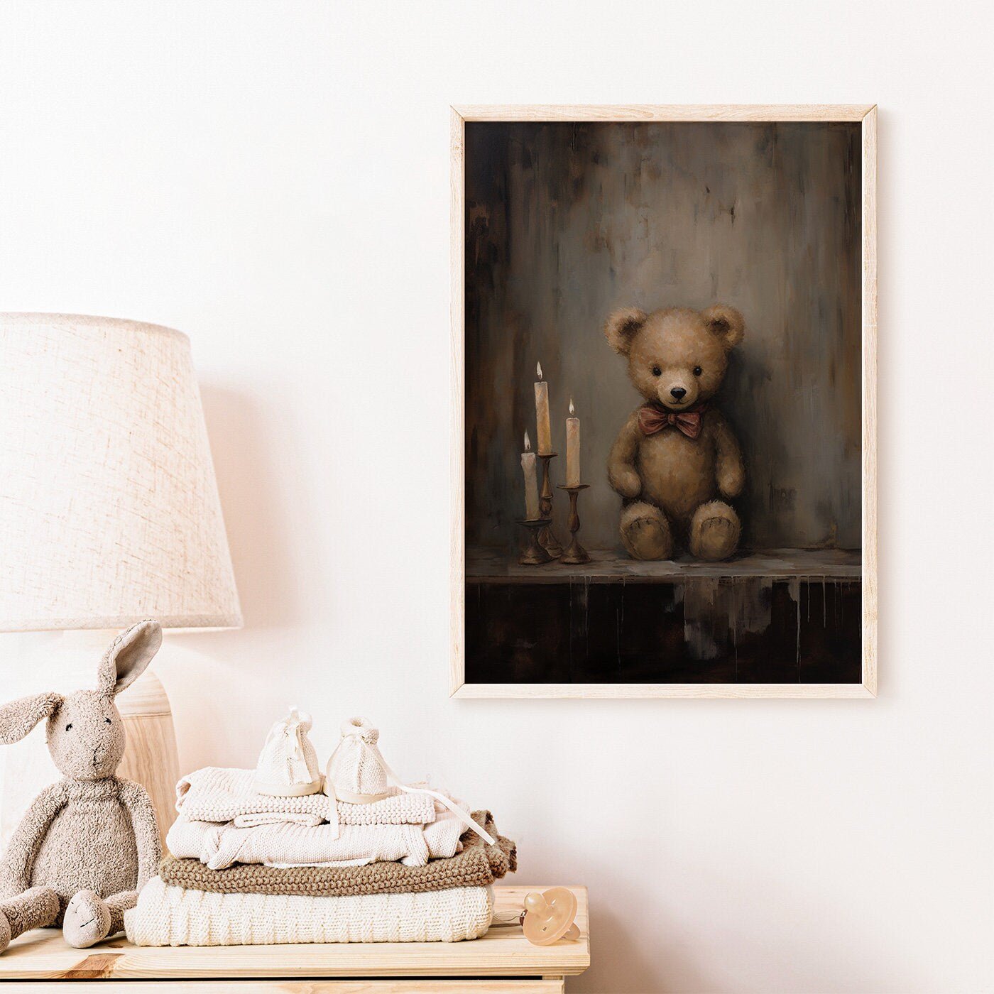 Teddy Bear Wall Art, Rustic Nursery Decor, Gender Neutral Theme - WildfieldPrints