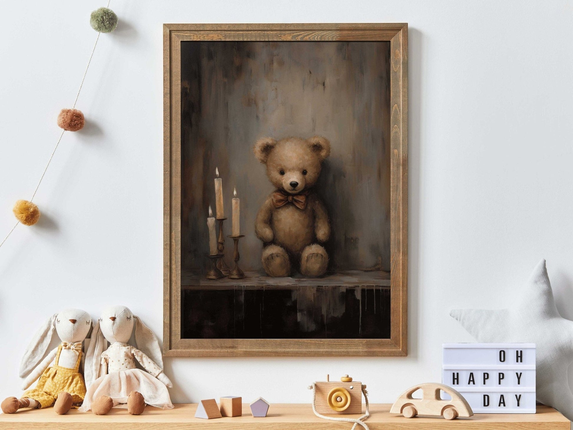 Teddy Bear Wall Art, Rustic Nursery Decor, Gender Neutral Theme - WildfieldPrints