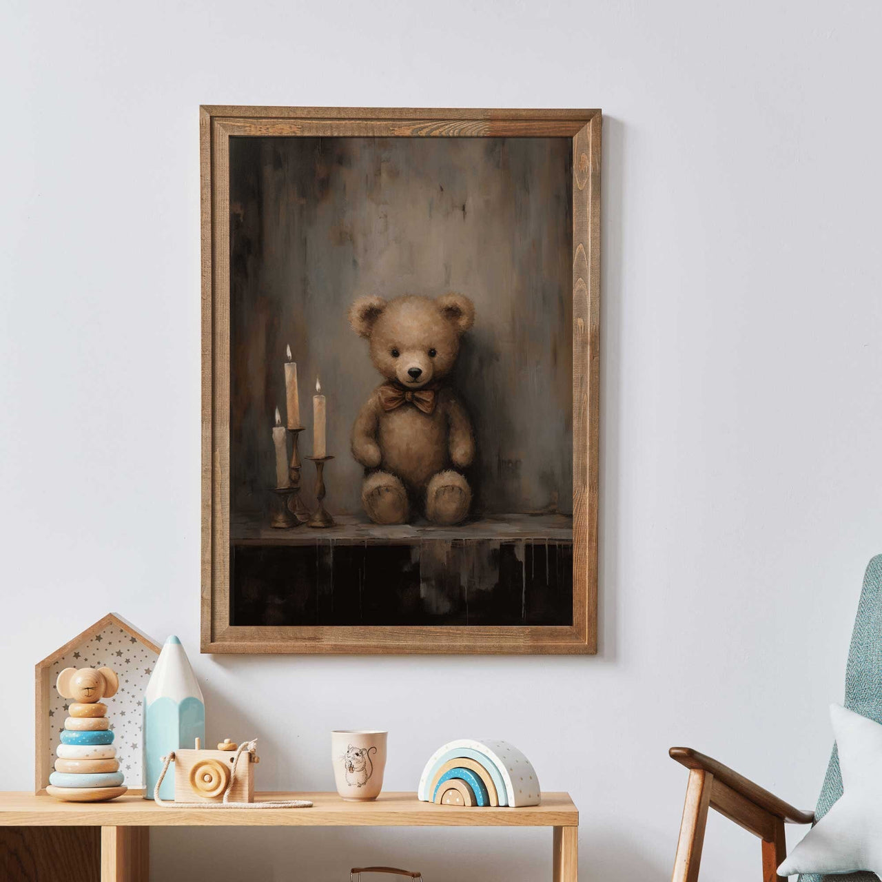 Teddy Bear Wall Art – Animal Nursery Print