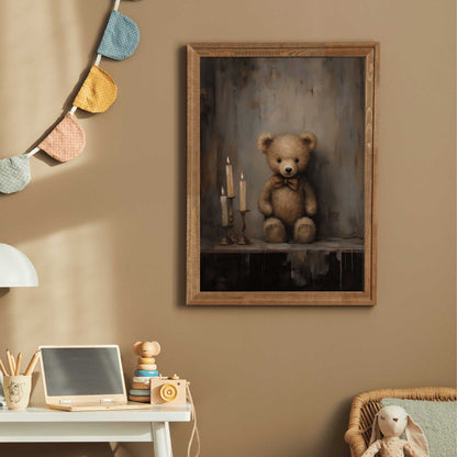 Teddy Bear Wall Art, Rustic Nursery Decor, Gender Neutral Theme - WildfieldPrints