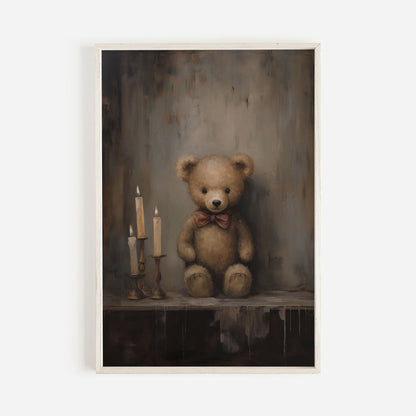 Teddy Bear Wall Art, Rustic Nursery Decor, Gender Neutral Theme - WildfieldPrints