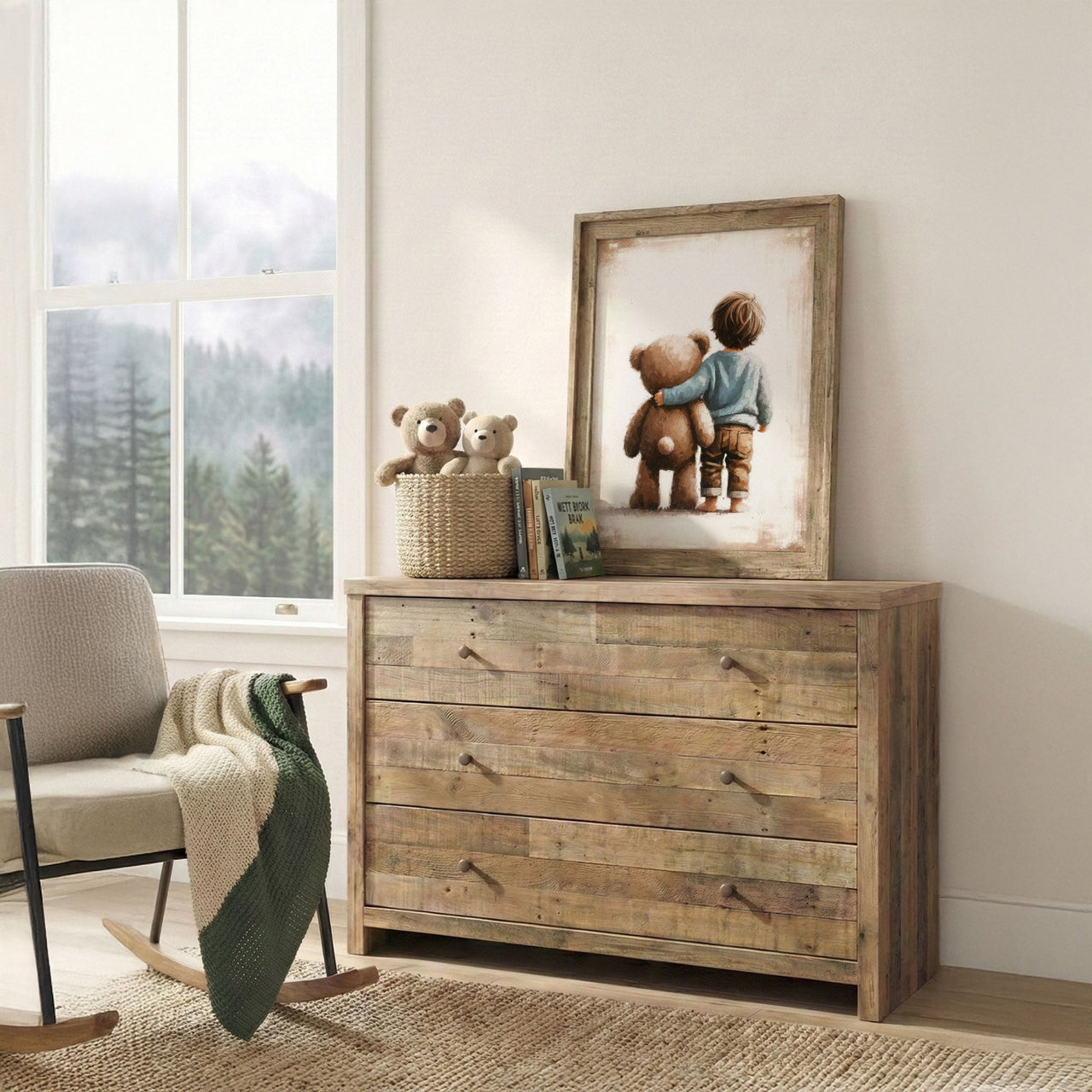Teddy Bear Wall Art – Vintage Boys Room Print