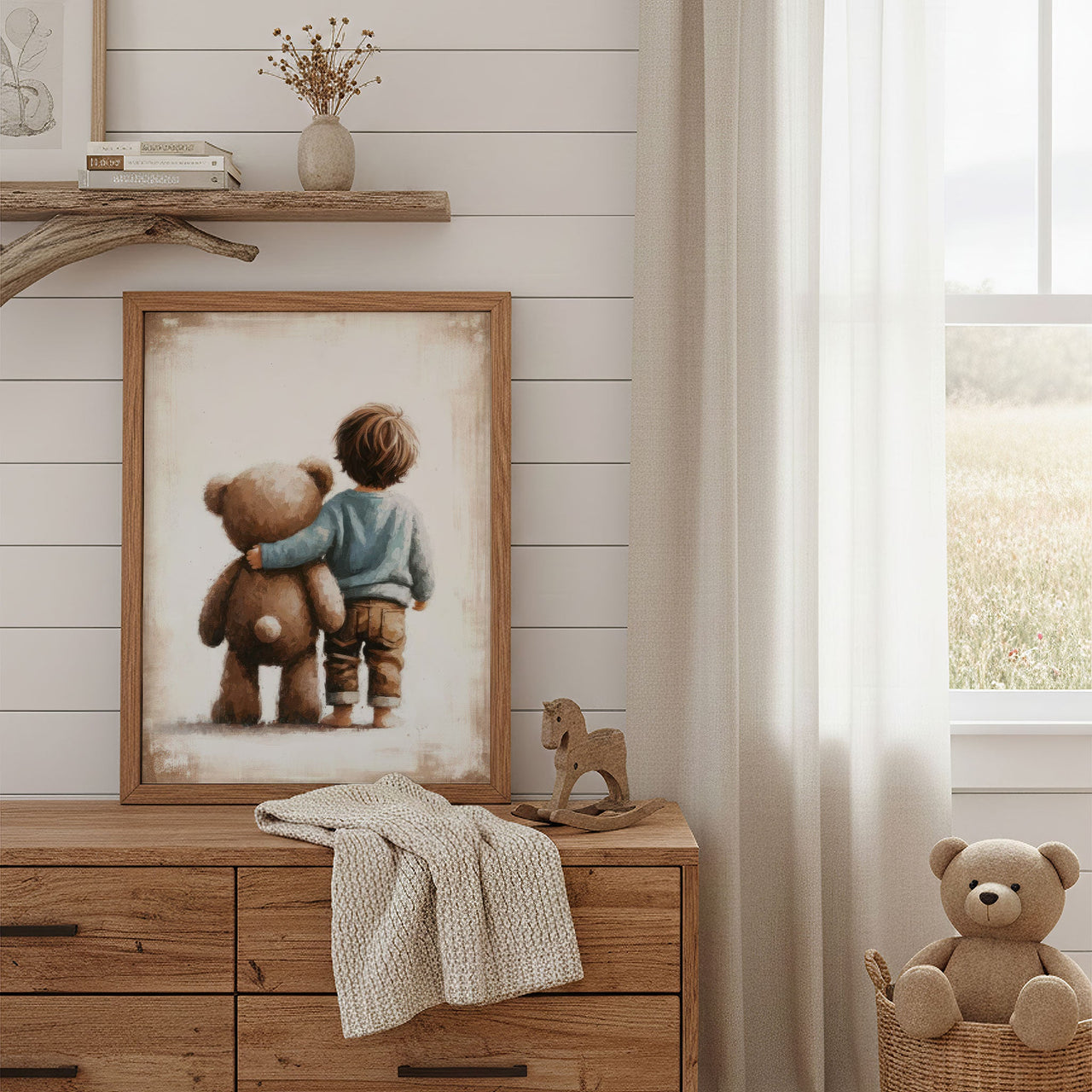 Teddy Bear Wall Art – Vintage Boys Room Print