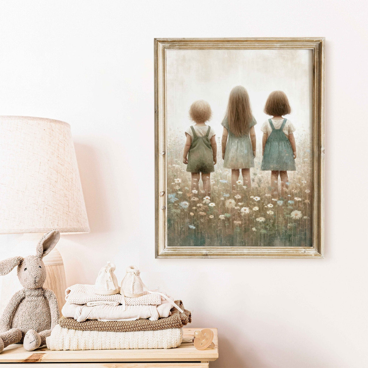 Three Sisters Wall Art – Vintage Girls Room Print