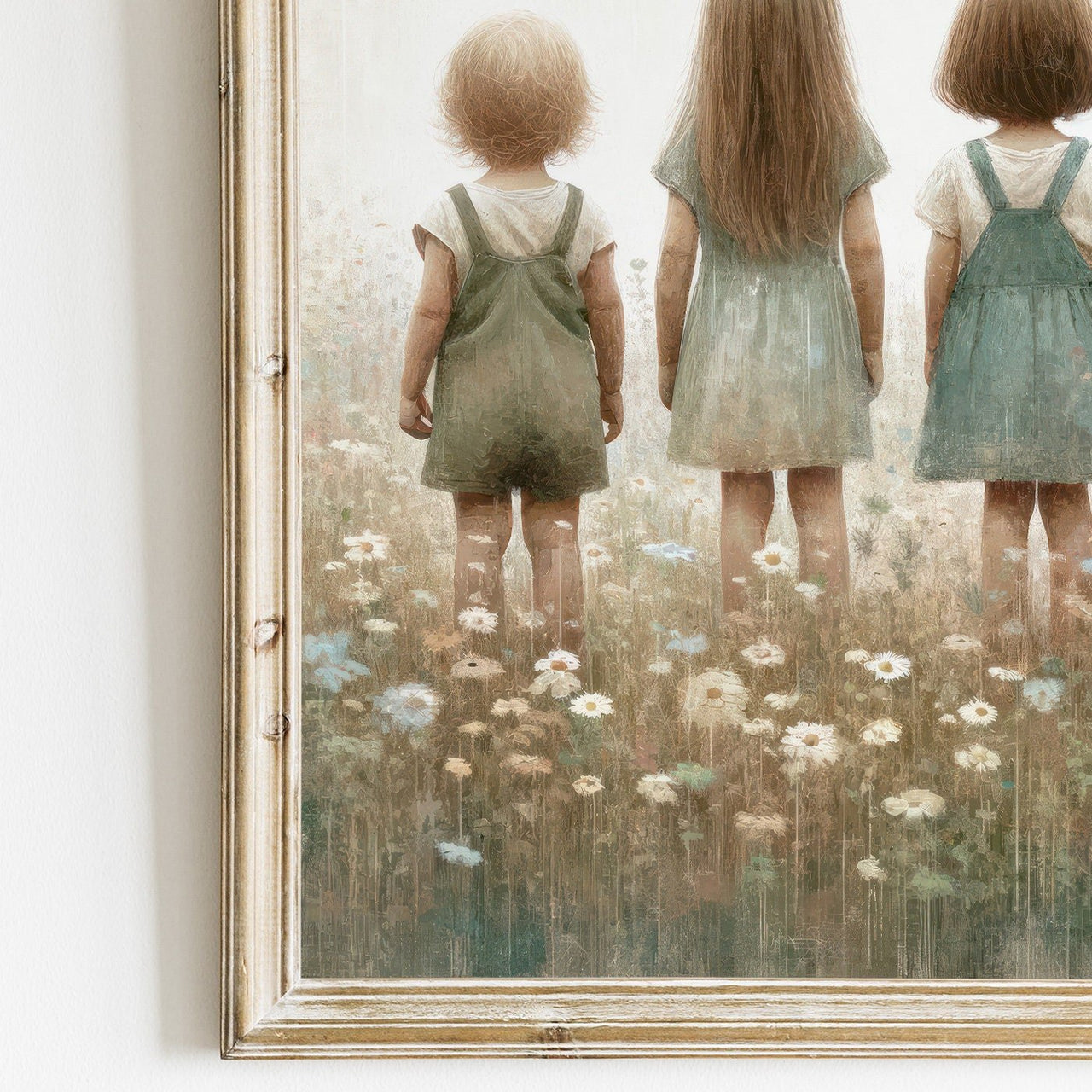 Three Sisters Wall Art – Vintage Girls Room Print