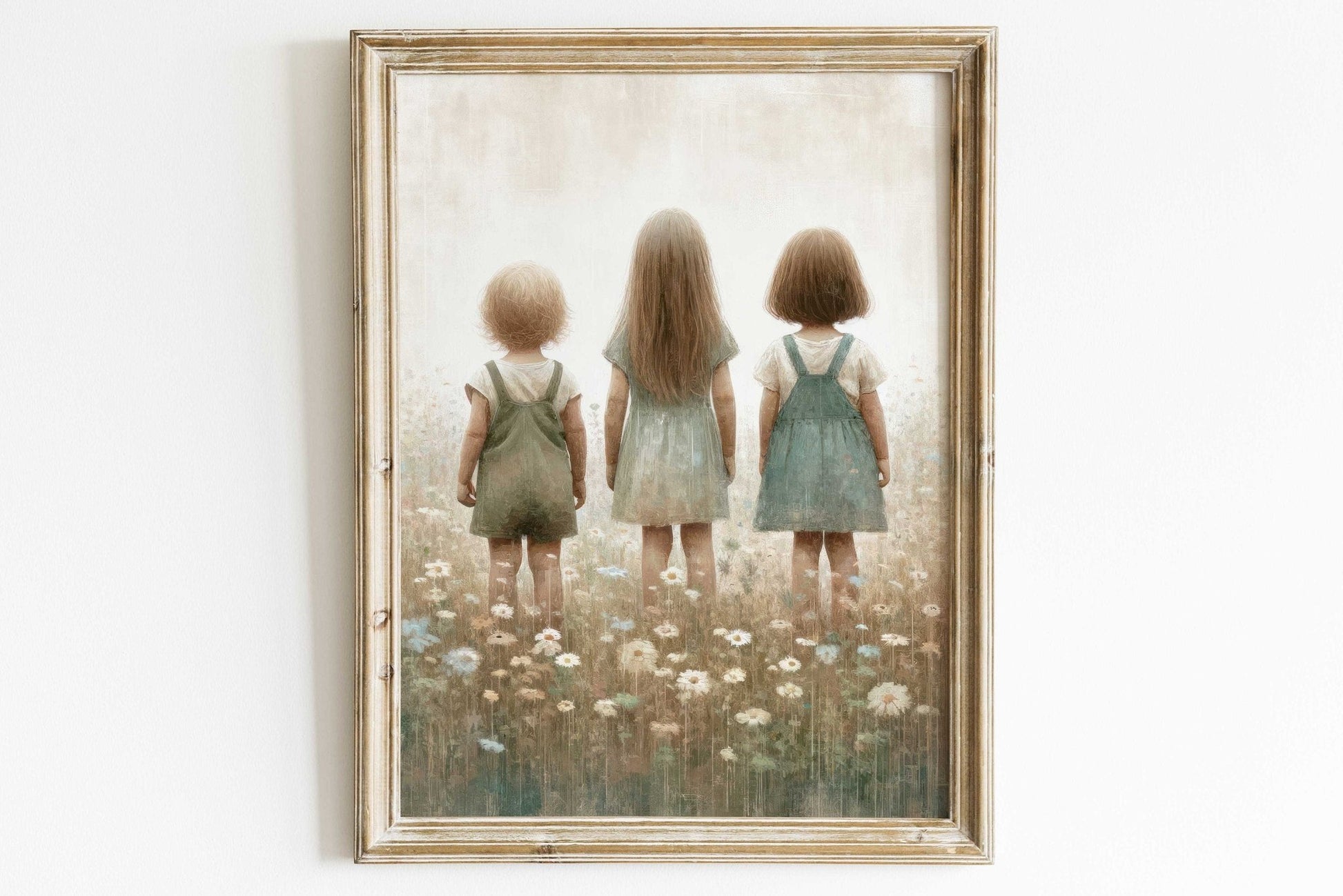 Three Sisters Print, Sisterhood Wall Art, Vintage Room Decor - WildfieldPrints
