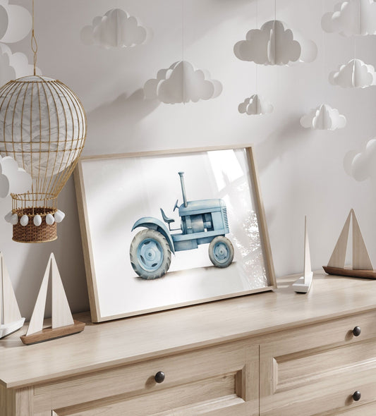 Tractor Nursery Decor, Vintage Farmhouse Wall Art, Vehicle Theme - WildfieldPrints