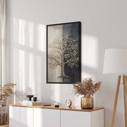 Tree Wall Art, Rustic Nature Decor, Abstract Painting - WildfieldPrints