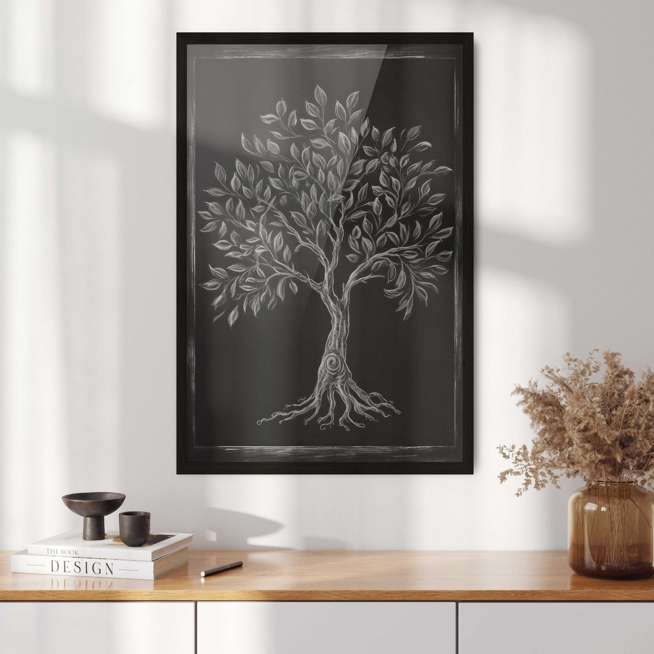 Monochrome Lemon Tree Wall Art – Nature Nursery Print