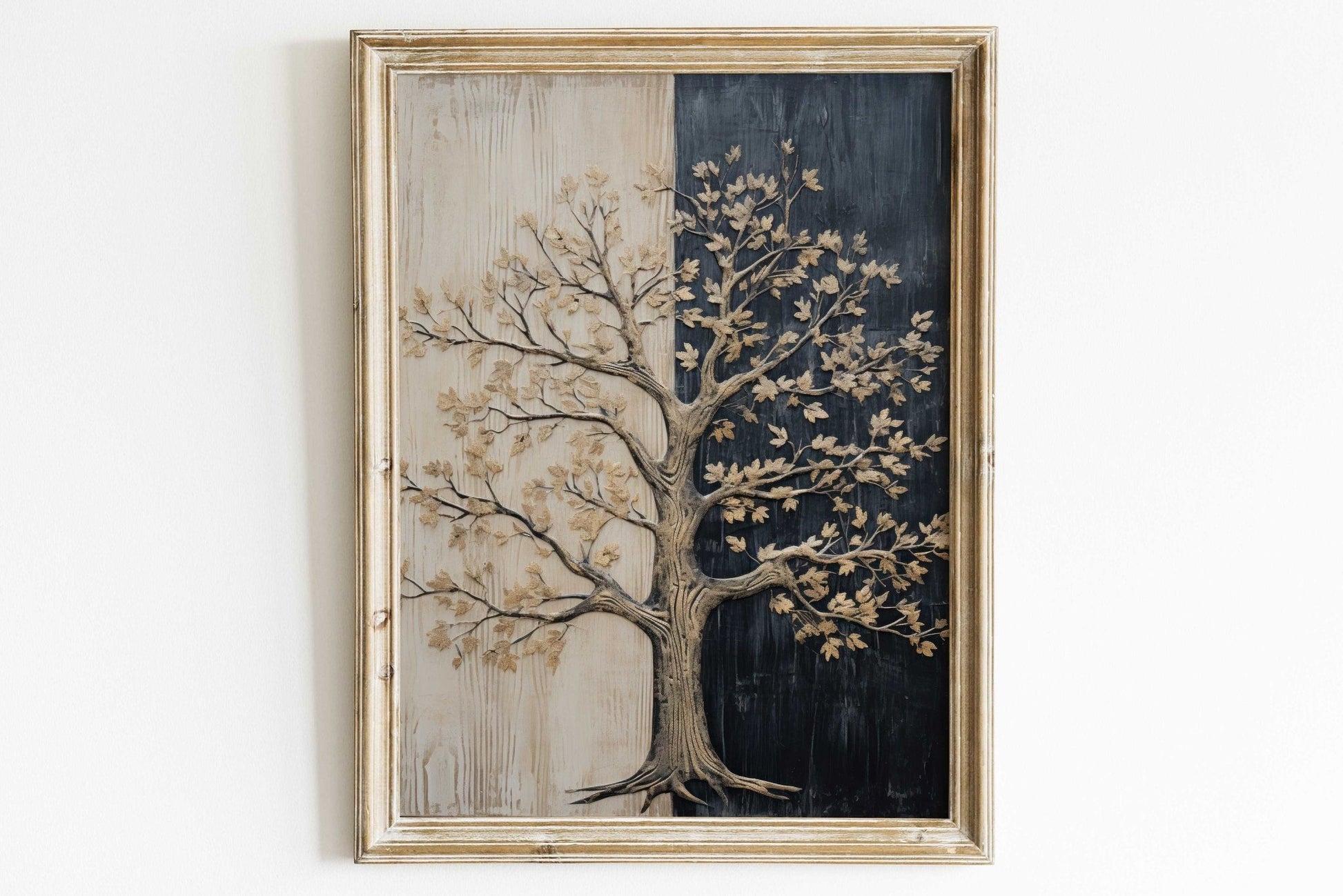 Tree Wall Art, Rustic Nature Decor, Abstract Painting - WildfieldPrints