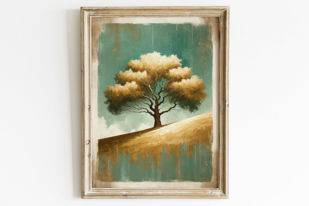 Rustic Oak Wall Art – Nature Living Room Print