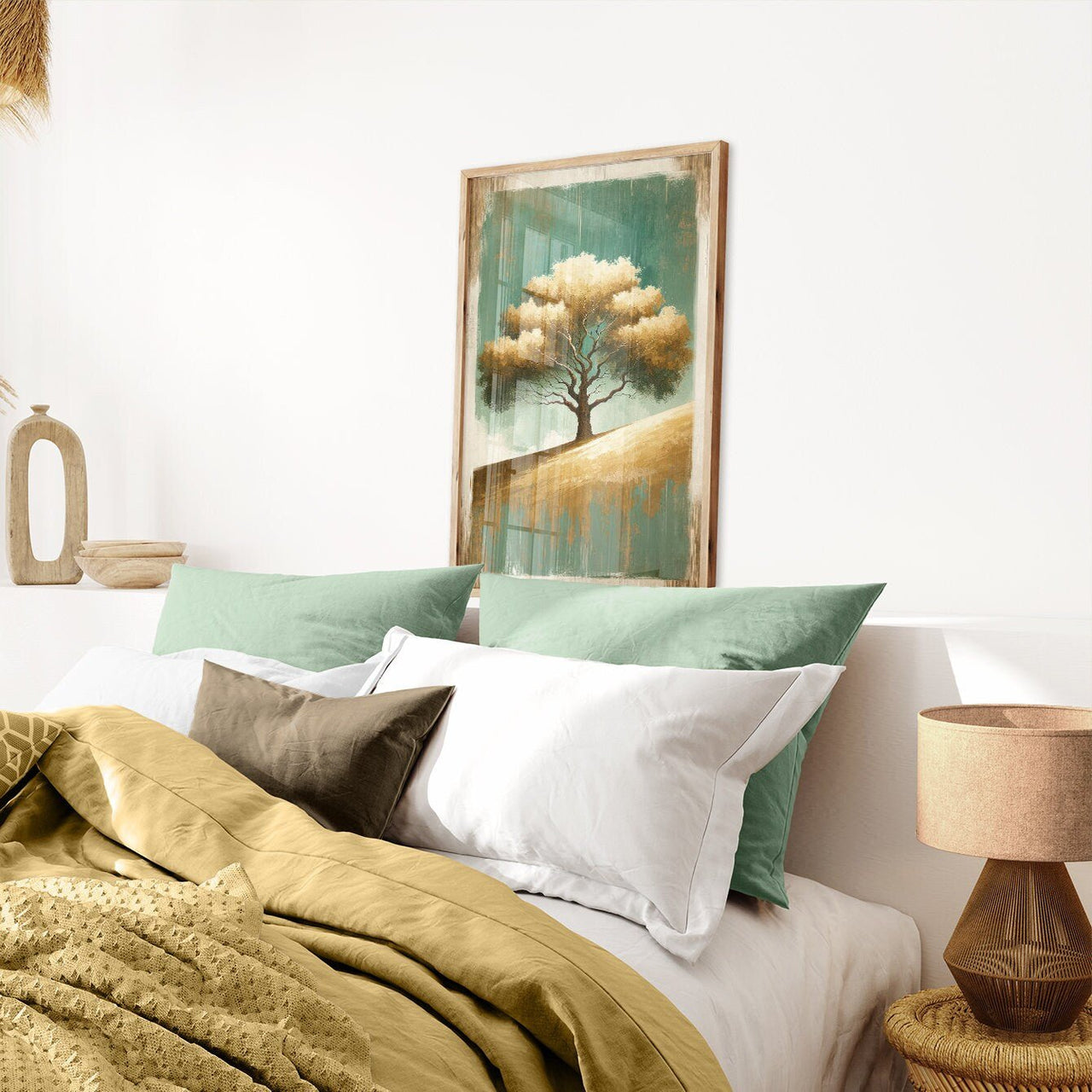 Rustic Oak Wall Art – Nature Living Room Print