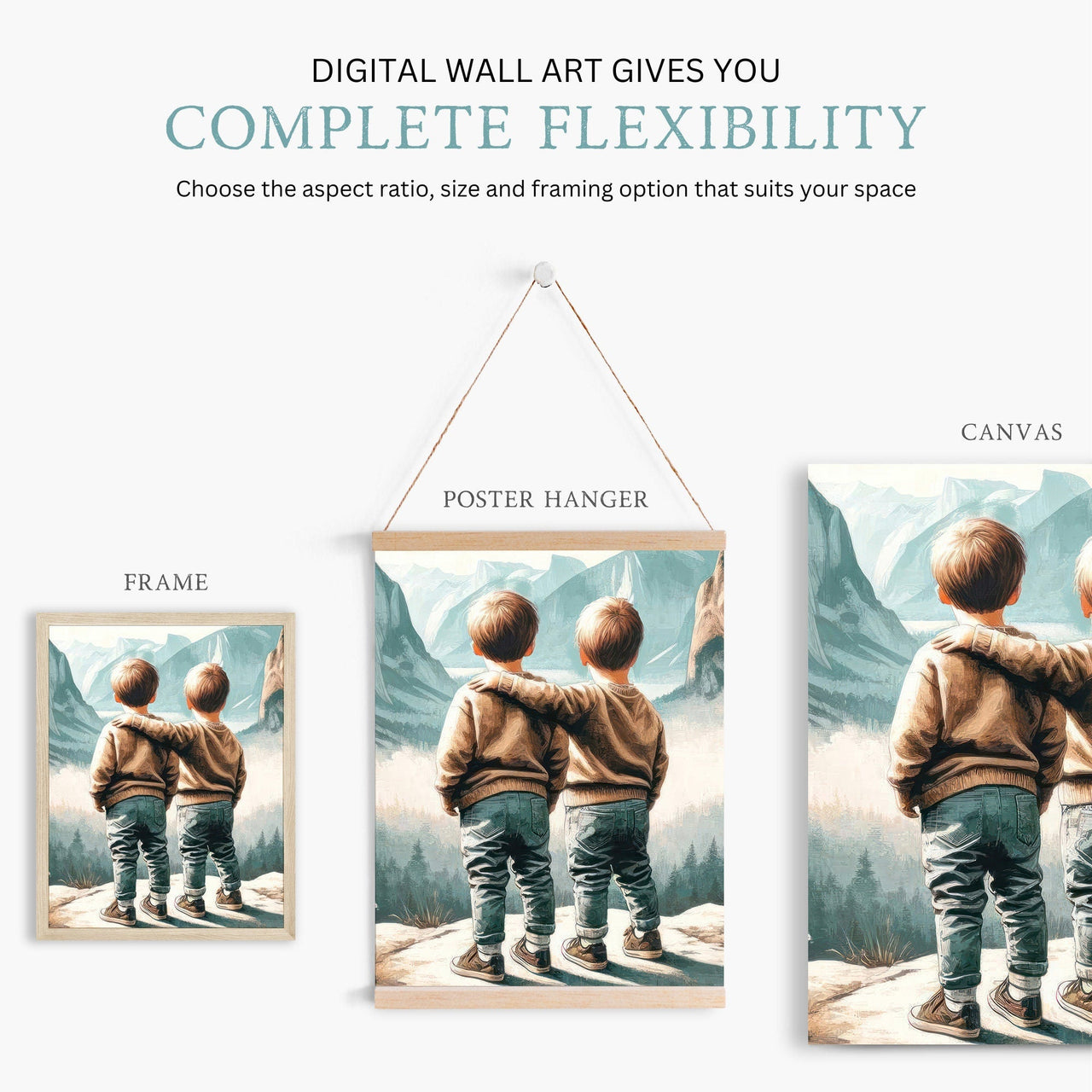 Twin Boys Wall Art – Adventure Nursery Print for Kids Room • Set of 3
