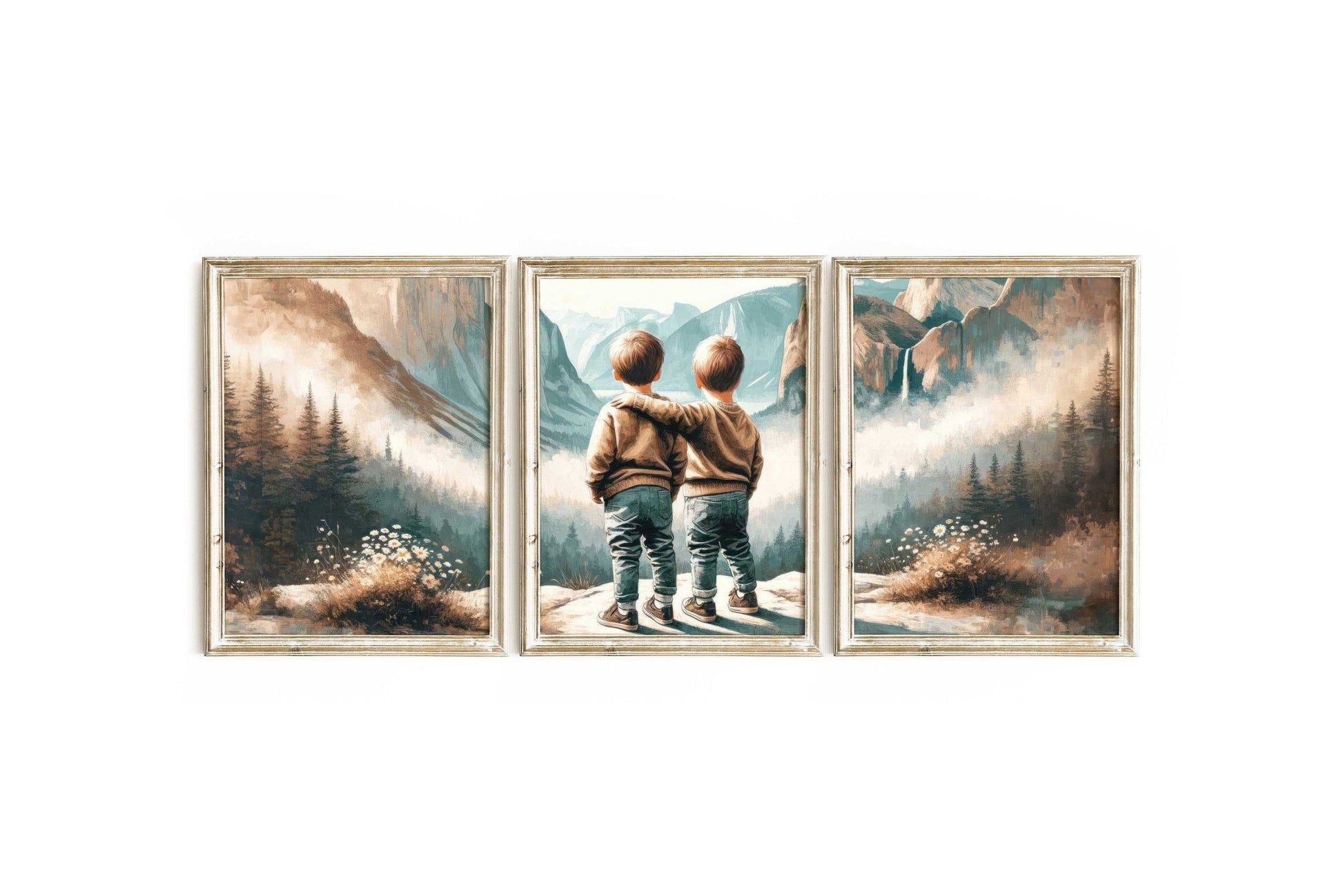 Twin Boys Prints, Adventure Nursery Decor, Outdoor Theme Art - WildfieldPrints