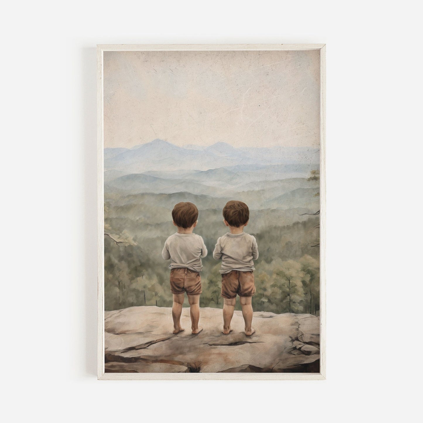 Twin Boys Wall Art, Adventure Nursery Decor, Brothers Print - WildfieldPrints