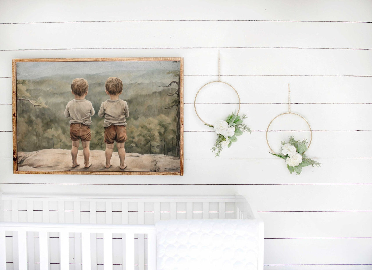 Twin Brothers Adventure Wall Art – Boys Room Print for Siblings