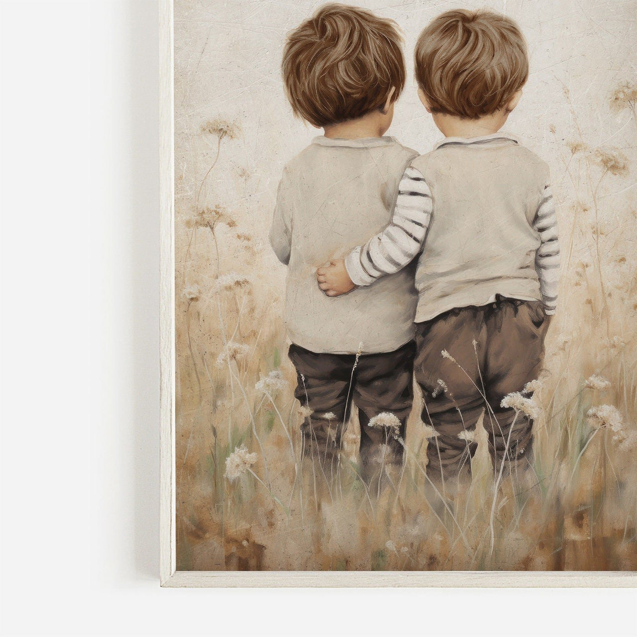 Twin Brothers Wall Art – Boys Room Print