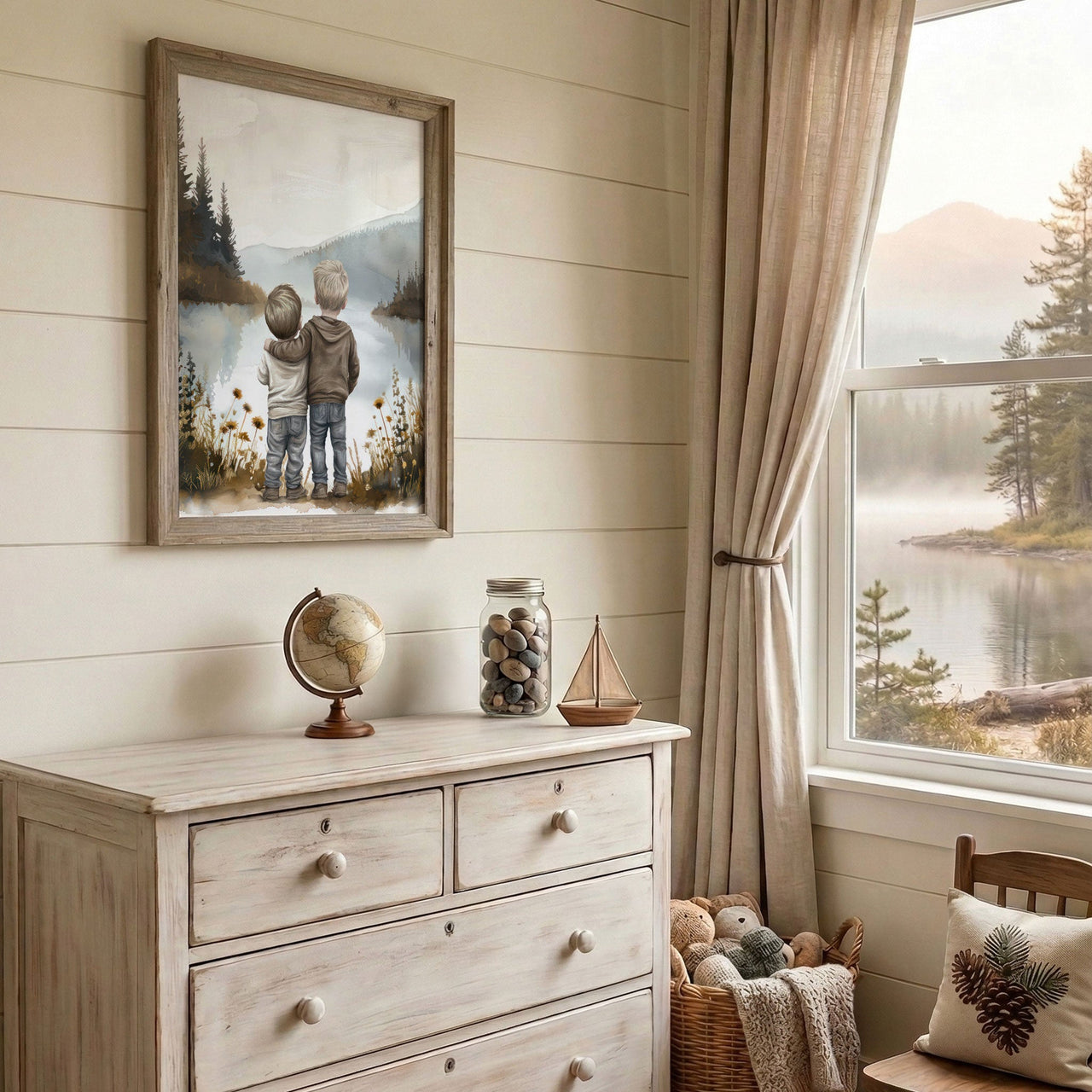 Two Brothers Wall Art – Shared Boys Room Decor