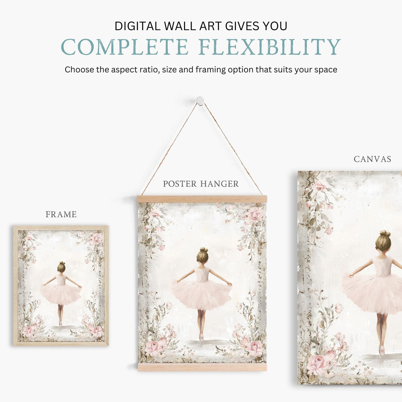 Ballerina Wall Art – Dance Nursery Print for Girls Room
