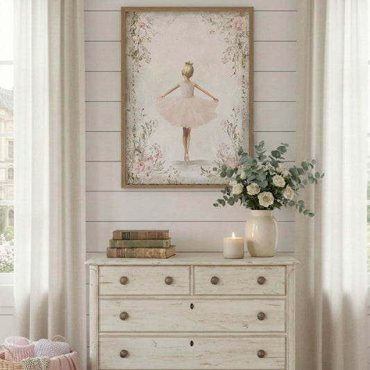 Vintage Ballerina Print – Ballet Girls Room Wall Art Print
