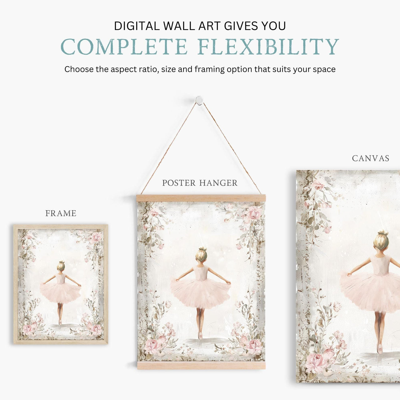 Vintage Ballerina Print – Ballet Girls Room Wall Art Print