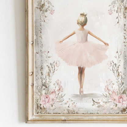 Vintage Ballerina Prints, Ballerina Nursery Wall Decor, Pink Ballet Art - WildfieldPrints