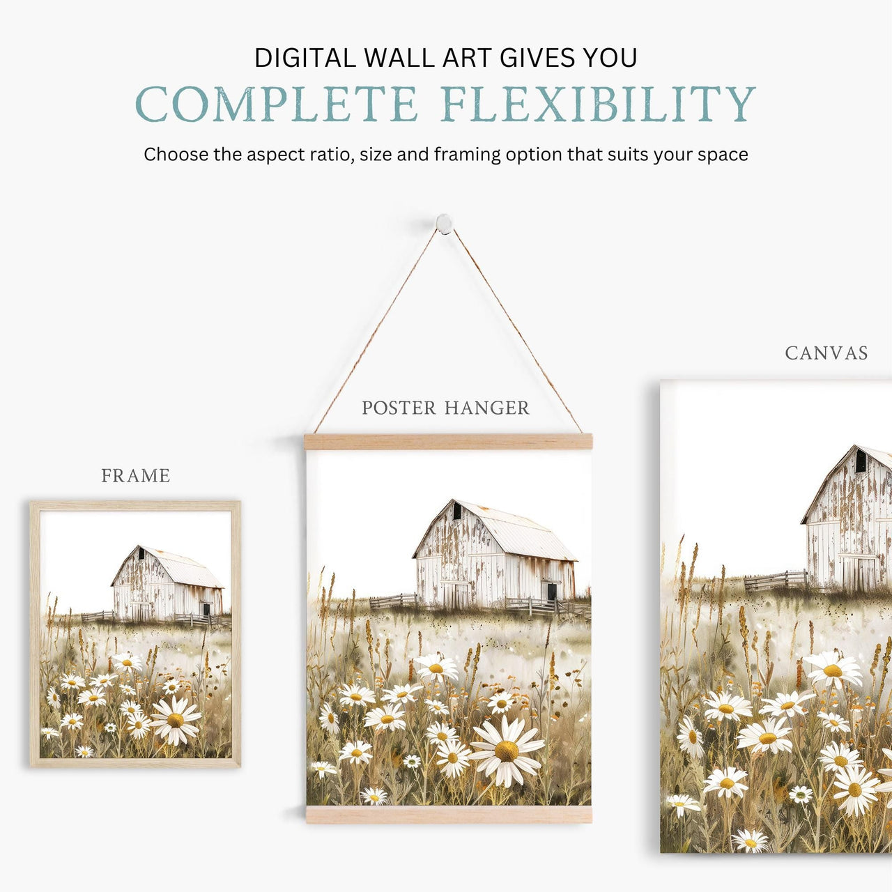 Vintage Barn Wall Art – Farm Nursery Print for Girls