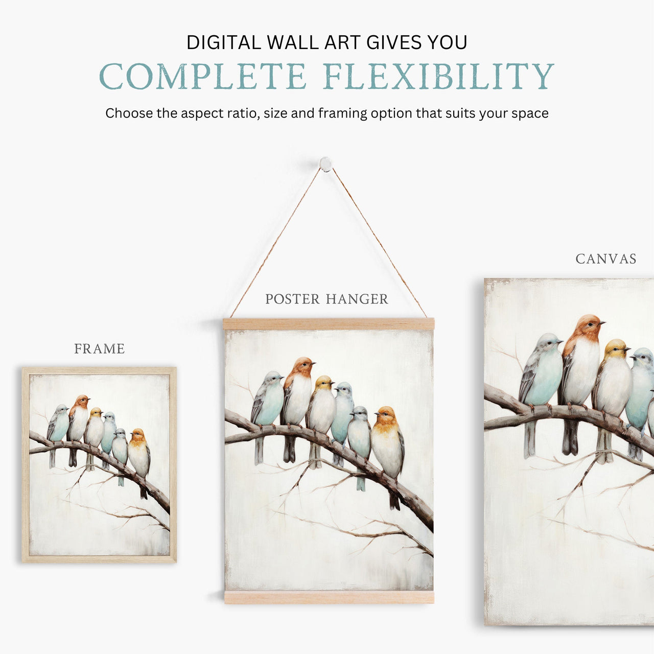 Colorful Bird Wall Art – Nature Nursery Print