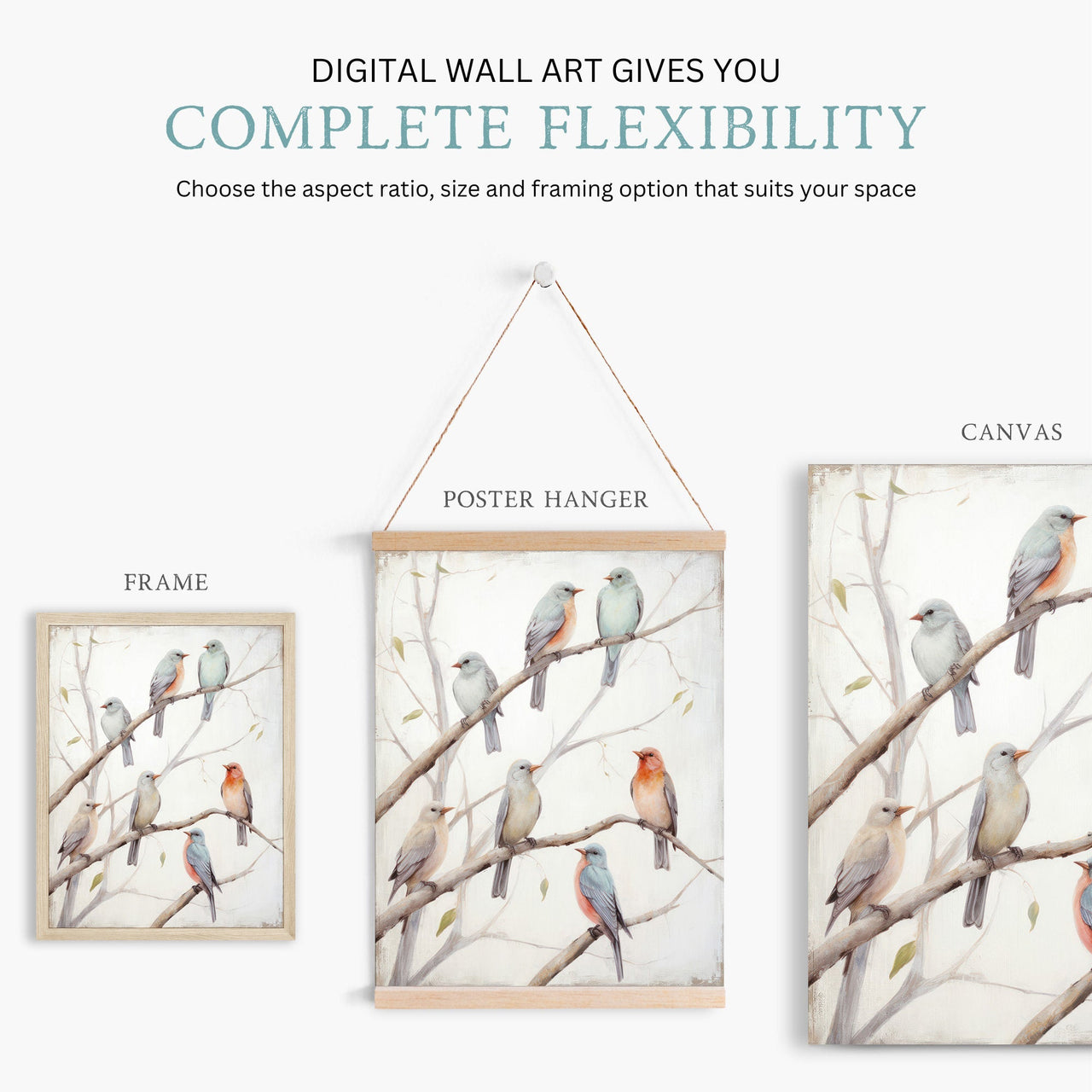 Colorful Bird Wall Art – Nature Nursery Print