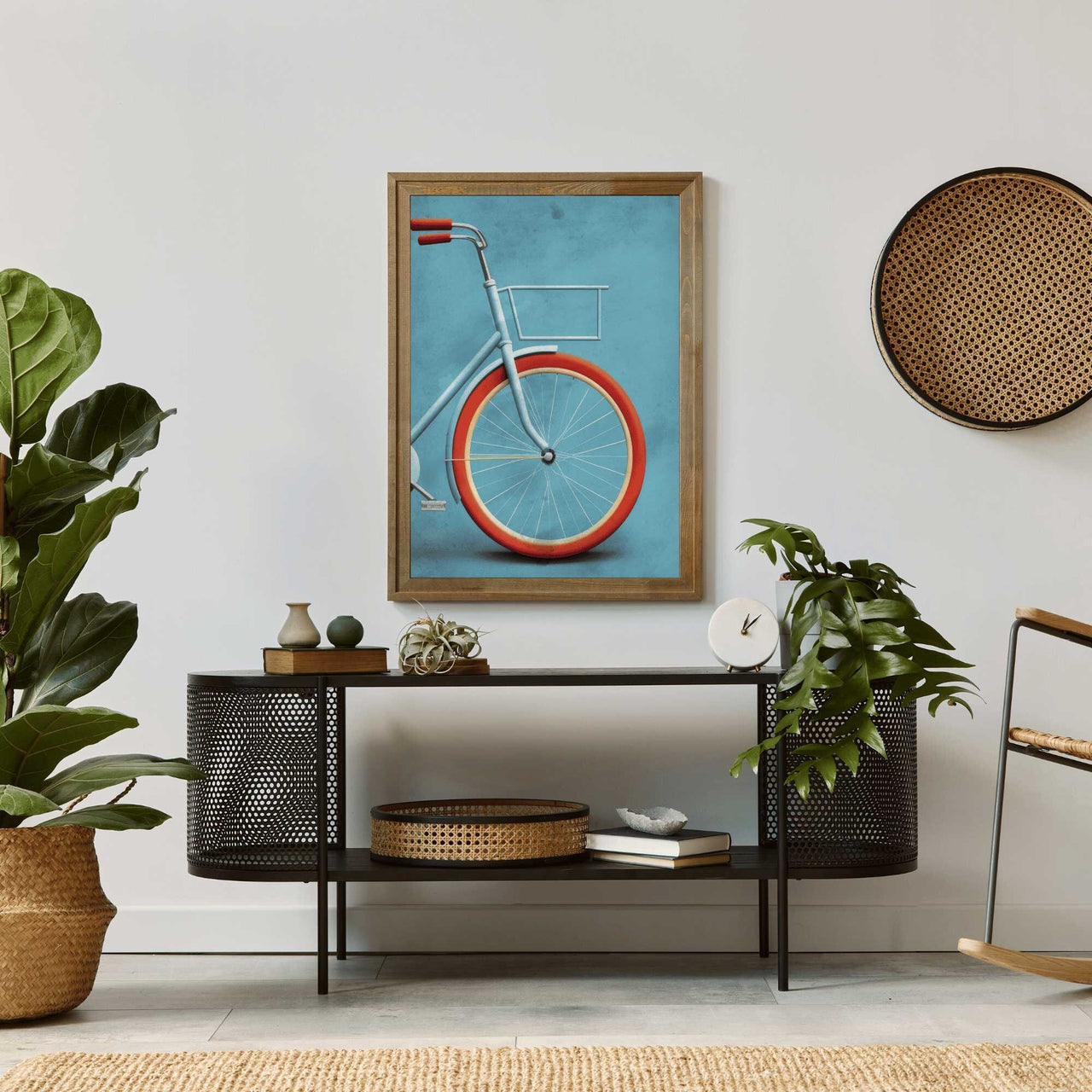 Blue Bicycle Print – Vintage Room Wall Art