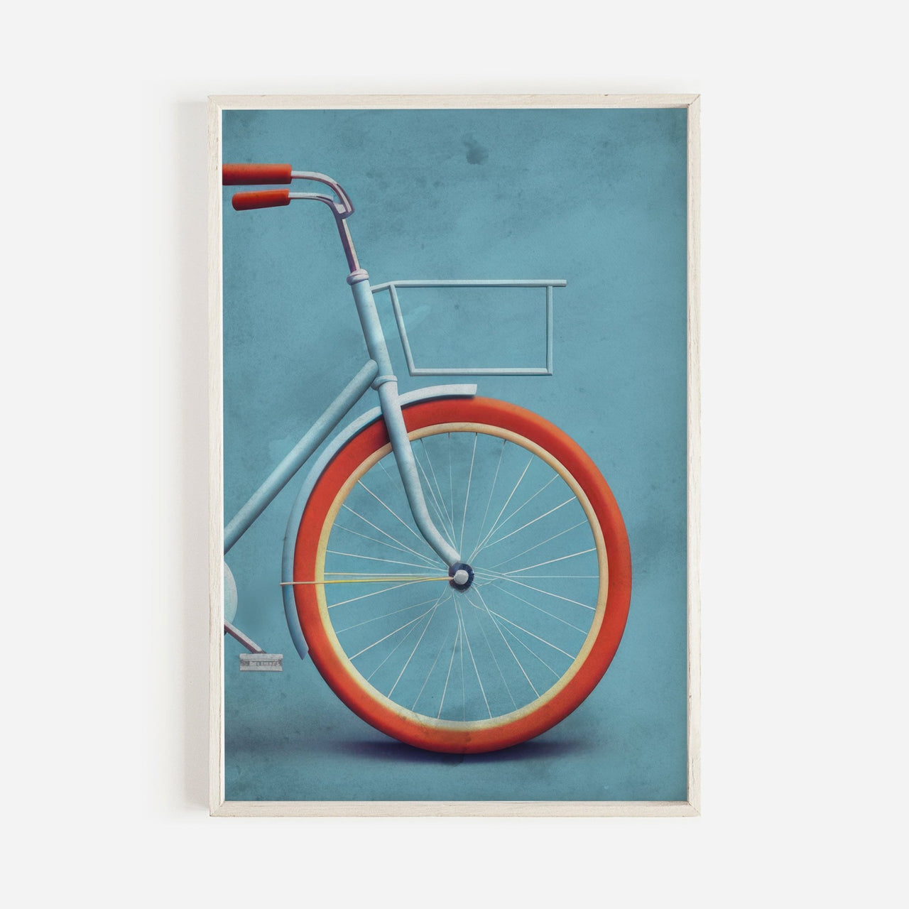 Blue Bicycle Print – Vintage Room Wall Art