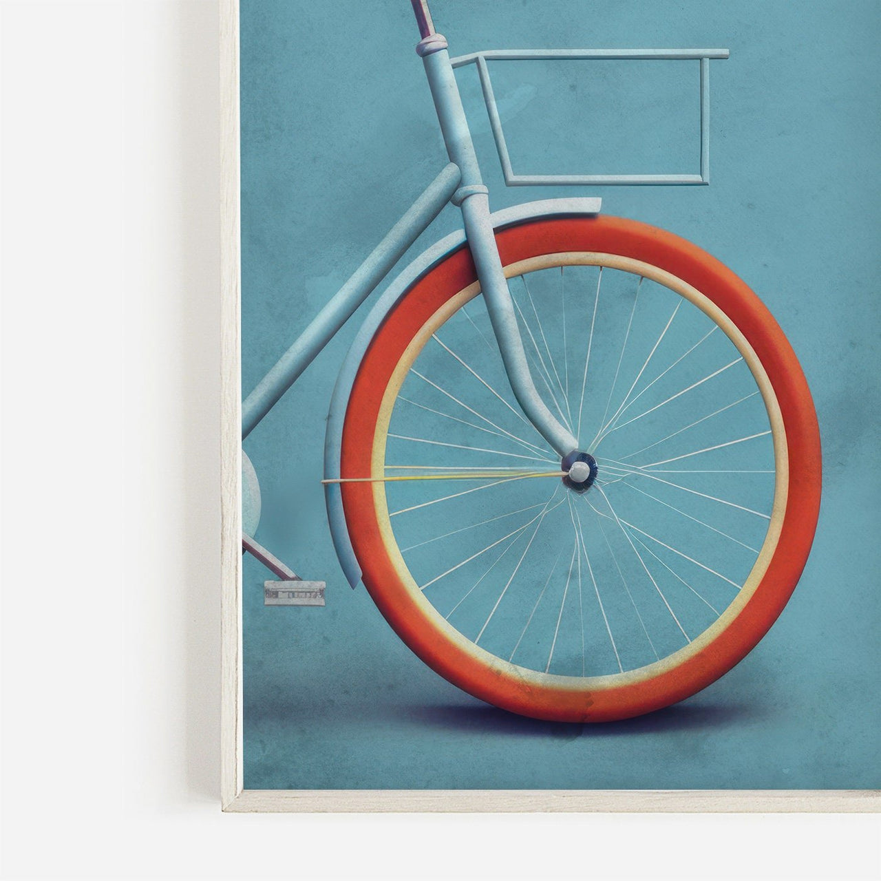 Blue Bicycle Print – Vintage Room Wall Art