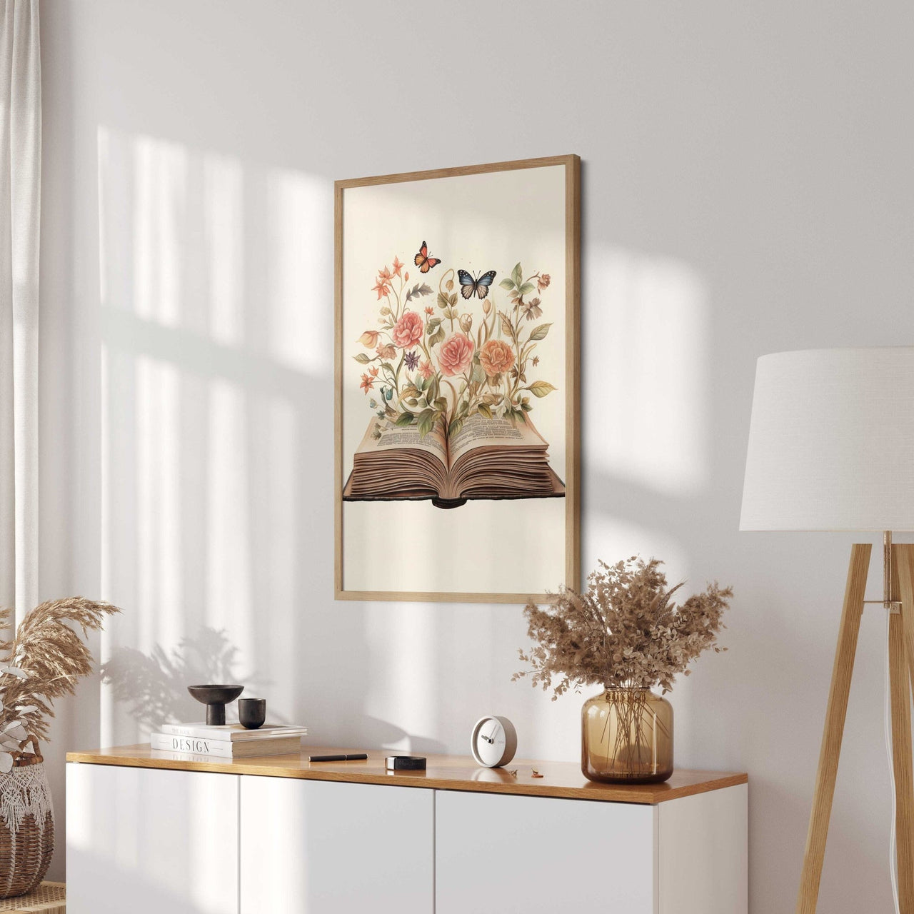 Butterfly Book Wall Art – Literary Girls Room Print