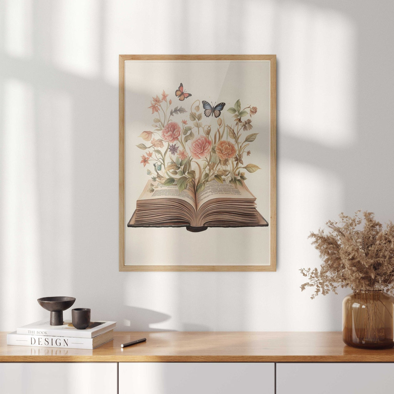 Butterfly Book Wall Art – Literary Girls Room Print