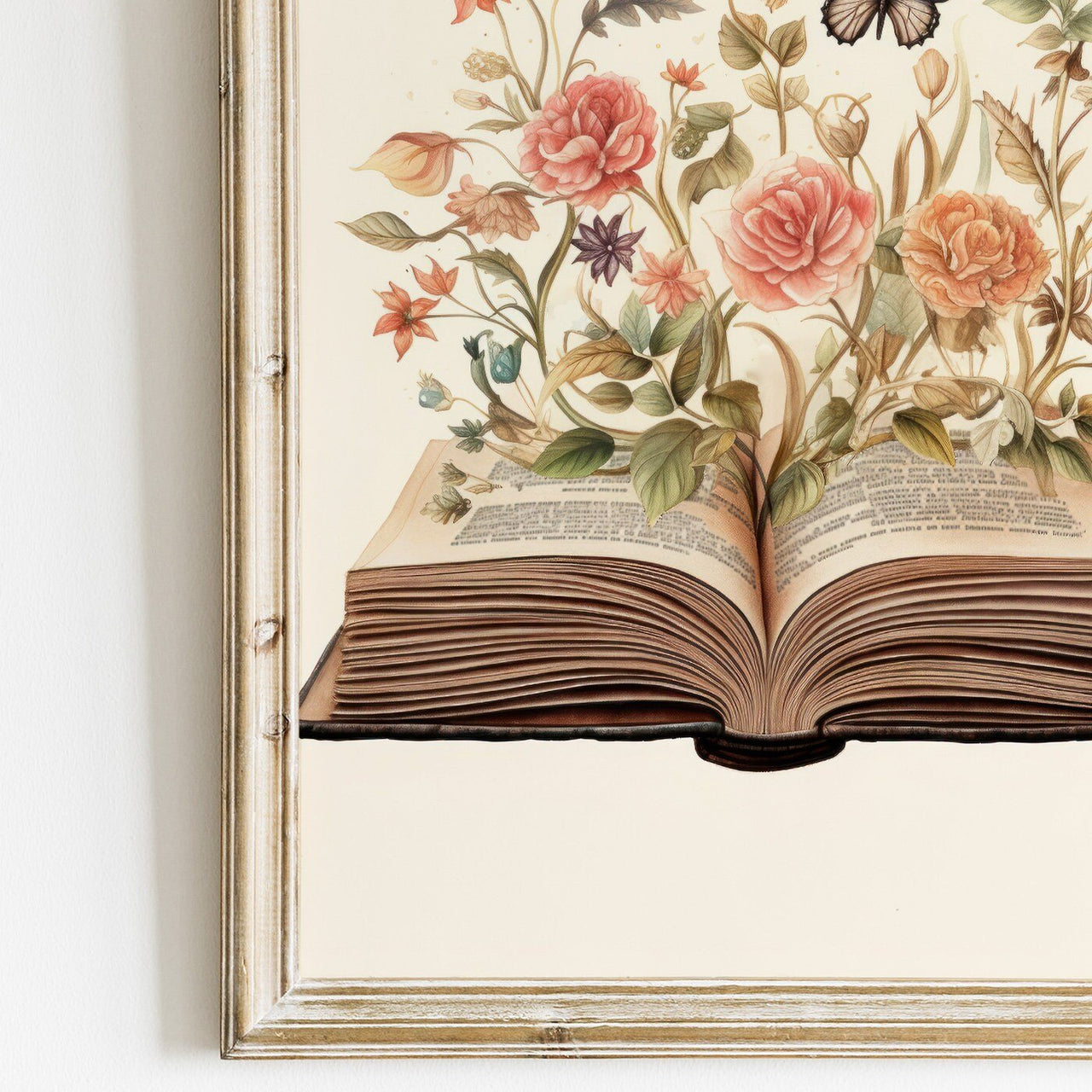 Butterfly Book Wall Art – Literary Girls Room Print