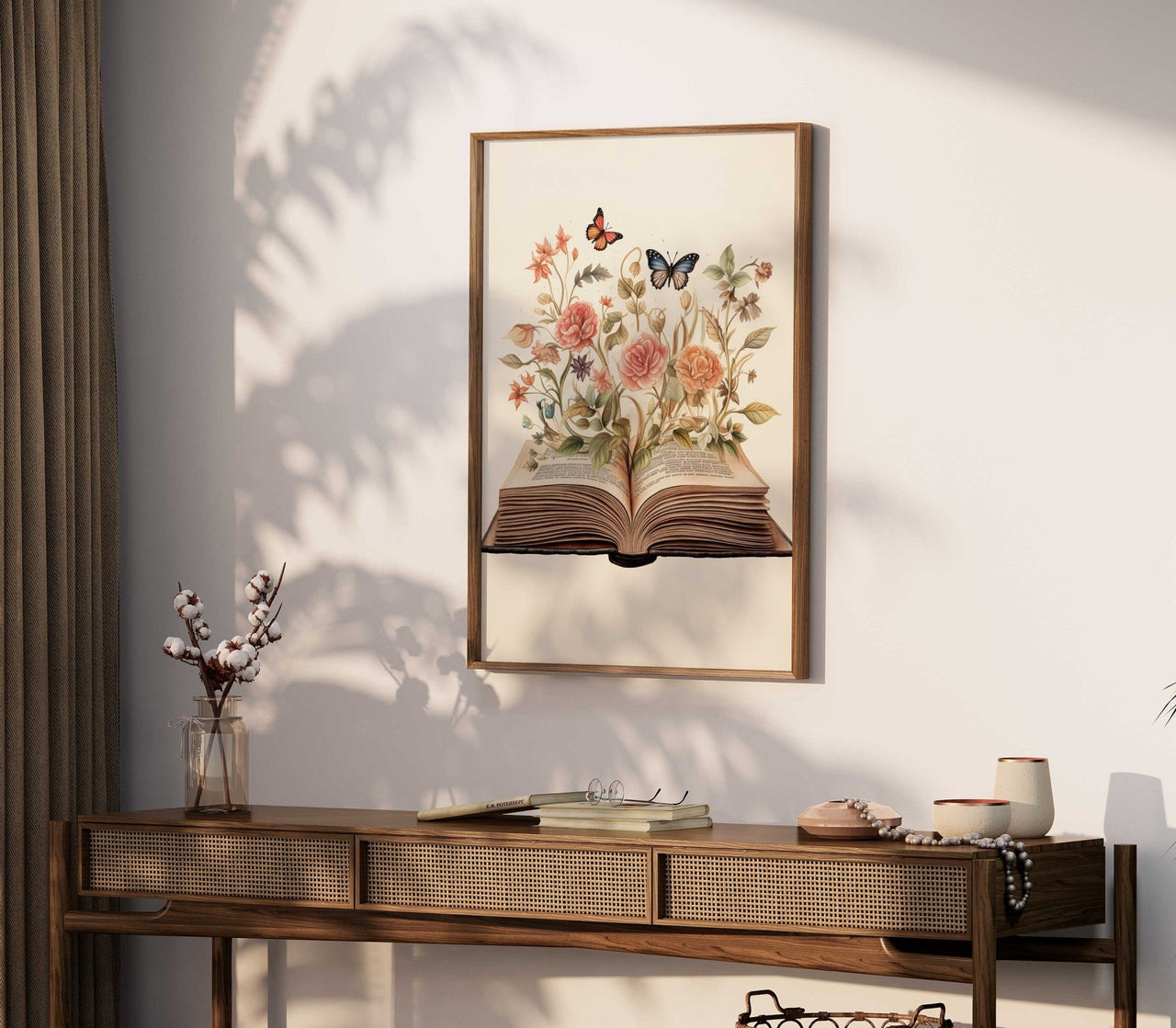 Butterfly Book Wall Art – Literary Girls Room Print