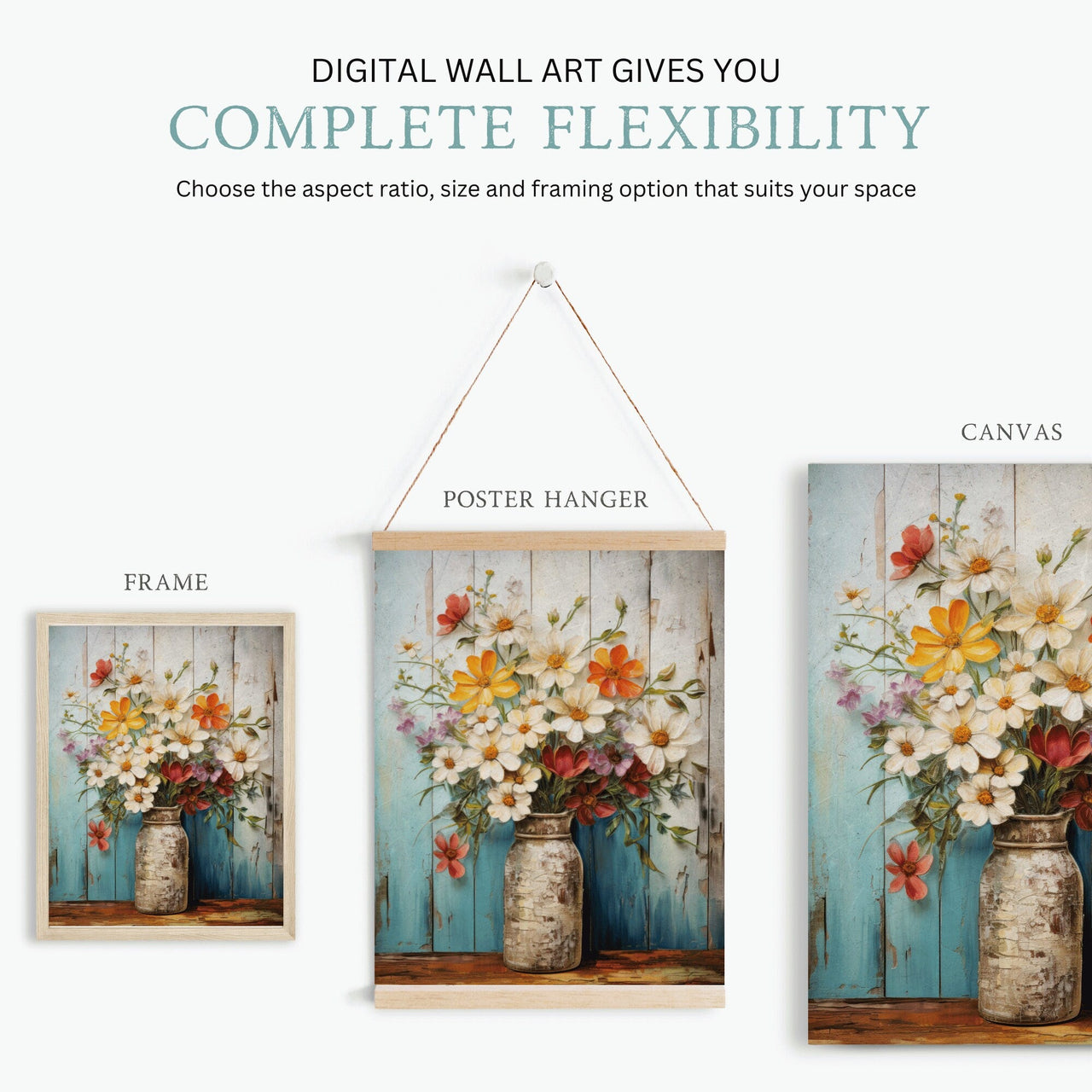 Wildflower Print – Floral Living Room Wall Decor