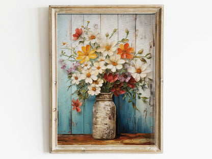 Vintage Botanical Wall Art, Floral Farmhouse Decor, Wildflower Print - WildfieldPrints