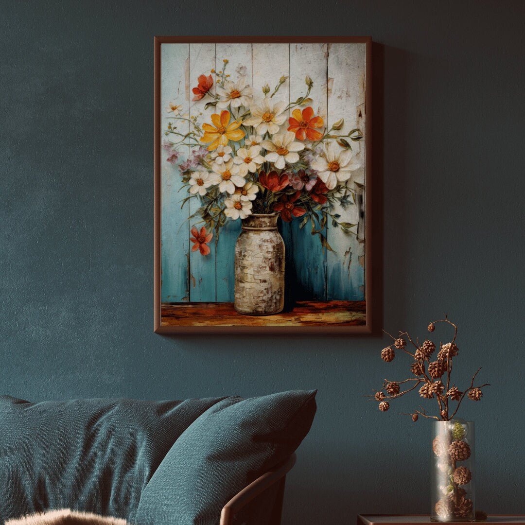 Vintage Botanical Wall Art, Floral Farmhouse Decor, Wildflower Print - WildfieldPrints
